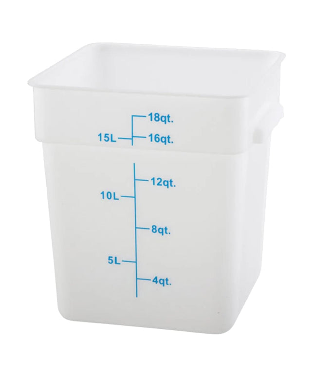 Winco PESC-18 Hộp Đựng Thực Phẩm Vuông 17 lít Polypropylene Màu Trắng