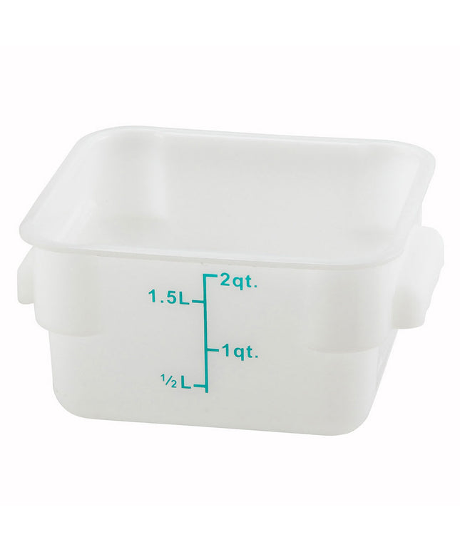 Winco PESC-2 Hộp Đựng Thực Phẩm Vuông 1.9 lít Polypropylene Trắng