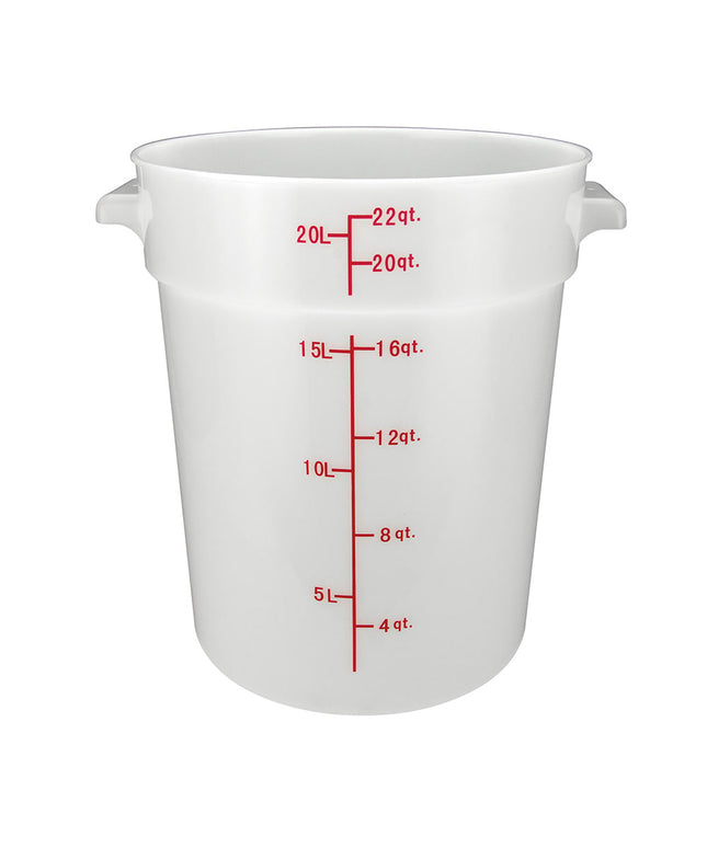 Winco PPRC-22W Thùng Đựng Thực Phẩm Tròn 20.8 lít - Polypropylene, Trắng