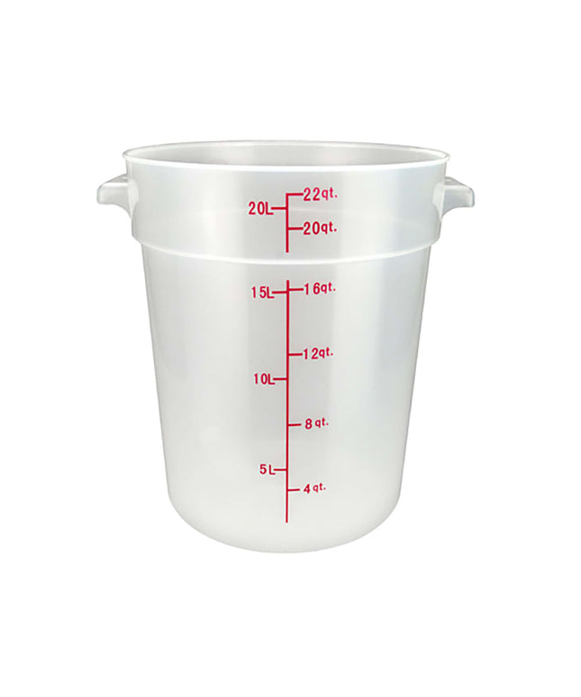 Winco PTRC-22 Hộp Đựng Thực Phẩm Tròn 20.8 lít - Nhựa Polypropylene, Trong Mờ
