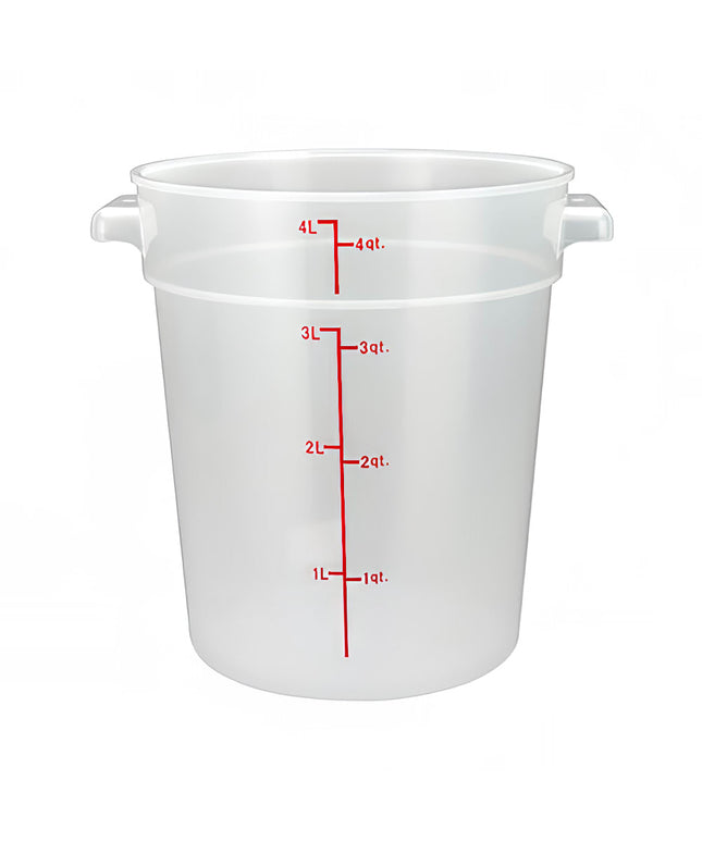 Hộp Đựng Thực Phẩm Tròn Winco PTRC-4 Dung Tích 3.8 l Nhựa Polypropylene Trong Mờ