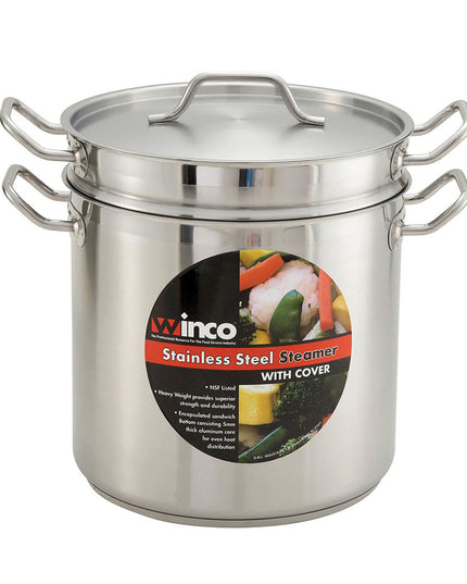 Nồi Hấp/Nấu Mì Winco SSDB-12S 11.4 lít Thép Không Gỉ Dùng Bếp Từ