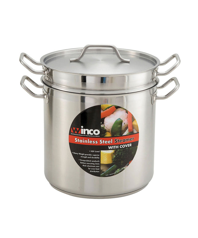 Nồi Hấp/Nấu Mì Winco SSDB-12S 11.4 lít Thép Không Gỉ Dùng Bếp Từ