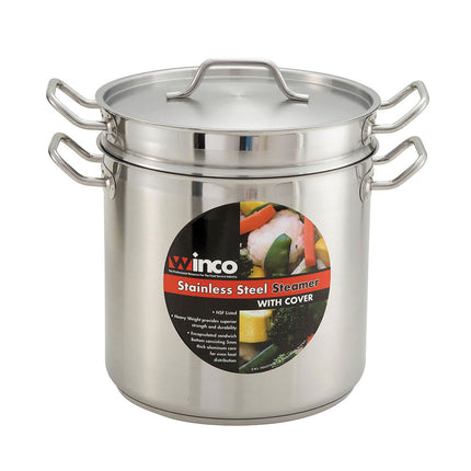 Nồi Hấp/Nấu Mì Winco SSDB-16S 15.1 lít Thép Không Gỉ Dùng Bếp Từ