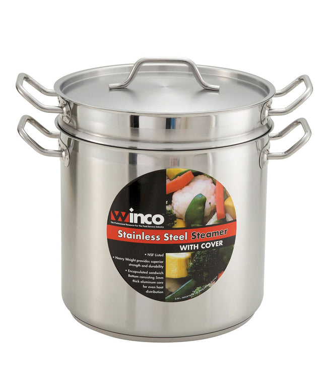 Nồi Hấp/Nấu Mì Winco SSDB-20S 18.9 lít Thép Không Gỉ Dùng Bếp Từ