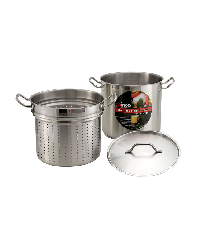 Nồi Hấp/Nấu Mì Winco SSDB-8S 7.6 lít Thép Không Gỉ Dùng Bếp Từ