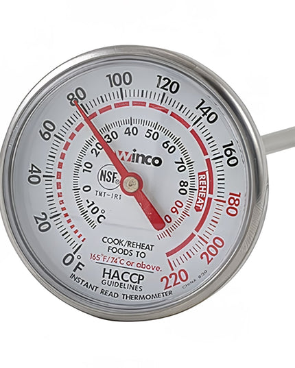 Winco TMT-IR1 Nhiệt Kế Bỏ Túi Mặt Số 4.4 cm Thân 12.7 cm, 0 Đến 220 Độ F