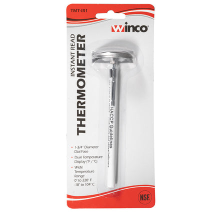Winco TMT-IR1 Nhiệt Kế Bỏ Túi Mặt Số 4.4 cm Thân 12.7 cm, 0 Đến 220 Độ F