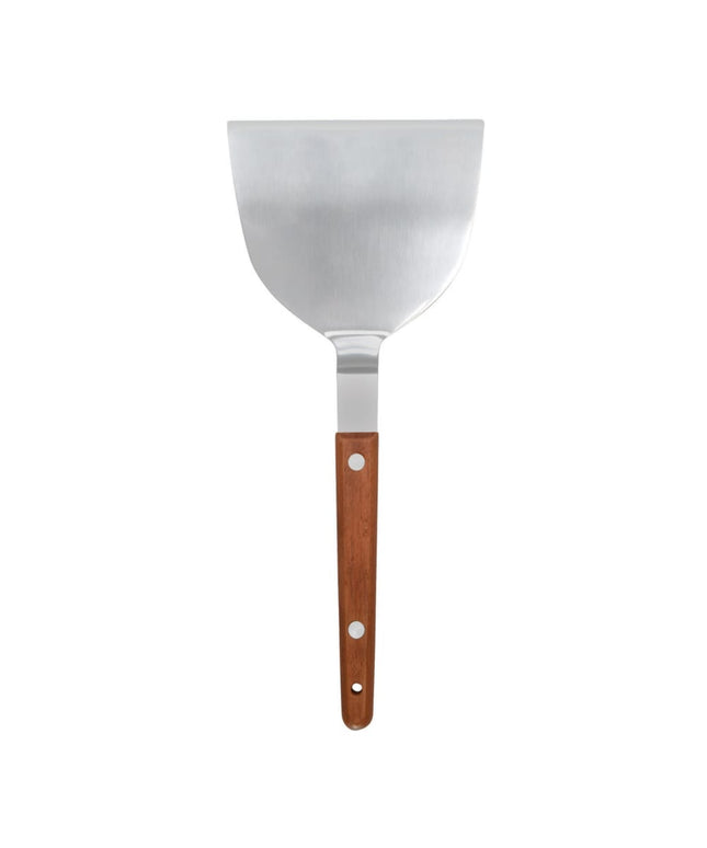 Xẻng Lật Teppanyaki Winco TN43 Cán Gỗ Nguyên Khối Thép Không Gỉ 10.2x8.9 cm