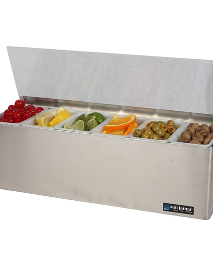 Khay Trang Trí Quầy Bar 6 Ngăn San Jamar B6186L Nắp Phẳng Bản Lề