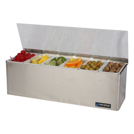 Khay Trang Trí Quầy Bar 6 Ngăn San Jamar B6186L Nắp Phẳng Bản Lề
