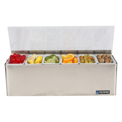 Khay Trang Trí Quầy Bar 6 Ngăn San Jamar B6186L Nắp Phẳng Bản Lề