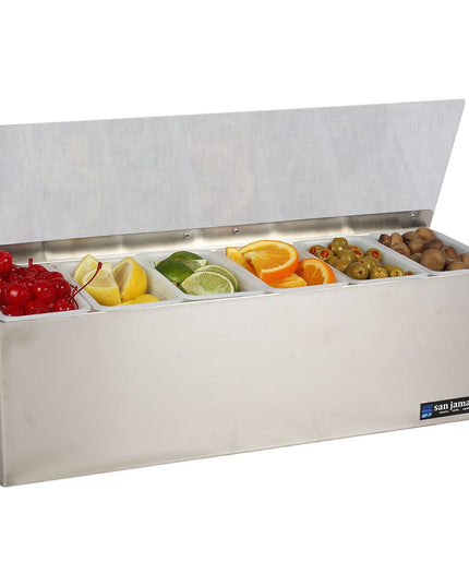 Khay Trang Trí Quầy Bar 6 Ngăn San Jamar B6186L Nắp Phẳng Bản Lề