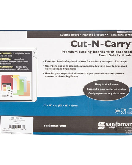 Bộ Thớt San Jamar CB1218KC Cut-N-Carry 6 Thớt 30 x 46 cm Nhiều Màu
