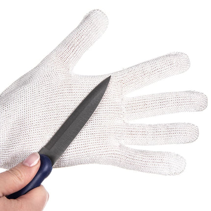 Găng Tay Chống Cắt San Jamar DFG1000-L Cỡ L - Sợi Tổng Hợp, Trắng Viền Cổ Tay Đỏ