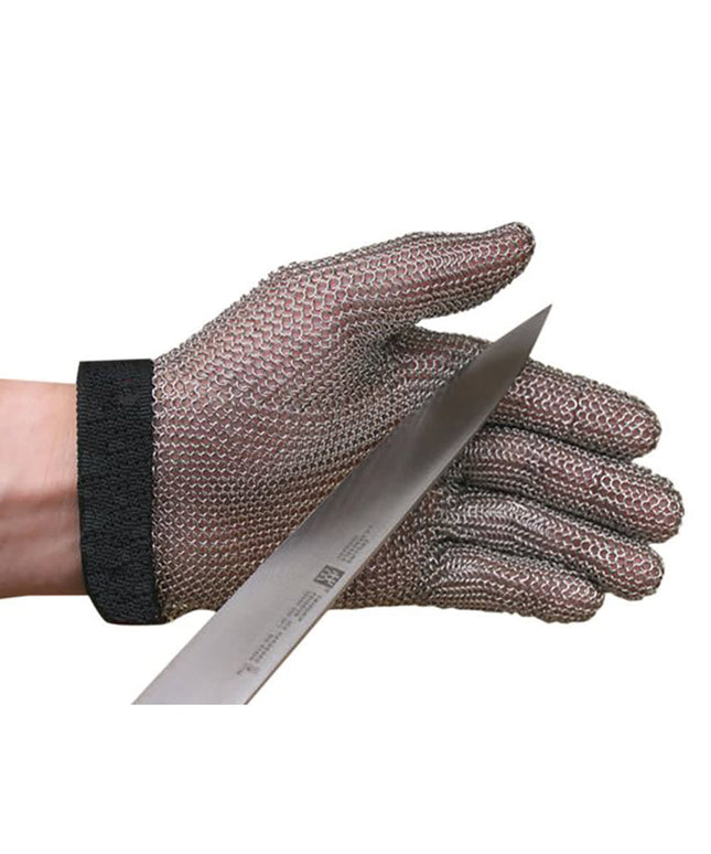 Găng Tay Chống Cắt San Jamar MGA515L Cỡ L Thép Không Gỉ Viền Cổ Tay Xanh Dương