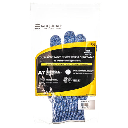 Găng Tay Chống Cắt San Jamar SG10-BL-S Cỡ S Sợi Tổng Hợp Màu Xanh Dương