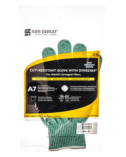 Găng Tay Chống Cắt San Jamar SG10-GN-L Cỡ L Sợi Tổng Hợp Màu Xanh Lá