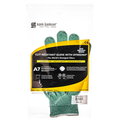 Găng Tay Chống Cắt San Jamar SG10-GN-L Cỡ L Sợi Tổng Hợp Màu Xanh Lá