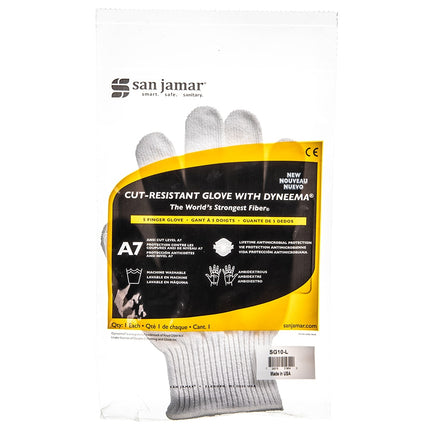 Găng Tay Chống Cắt San Jamar SG10-L Cỡ L - Sợi Tổng Hợp, Trắng
