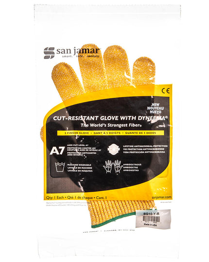 Găng Tay Chống Cắt San Jamar SG10-Y-S Cỡ S - Sợi Tổng Hợp, Vàng