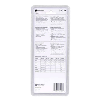San Jamar THDGBK Escali Nhiệt Kế Điện Tử 12 cm Dải Nhiệt -49°C Đến 200°C Màu Đen