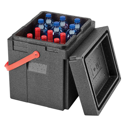 (1 piece) CAMBRO | Cam GoBox® Beverage Carrier – 420×335×420 mm – Red shoulder strap – 4 hr temp hold