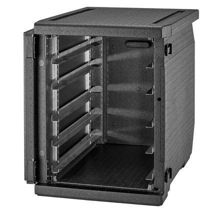 (1 piece) CAMBRO | Cam GoBox® Frontloader – 540×770×687 mm – Black – Condensate tray & internal rails – 4 hr temp hold