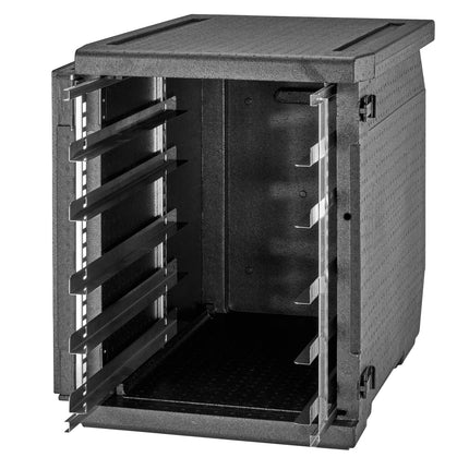 (1 piece) CAMBRO | Cam GoBox® Frontloader – 540×770×687 mm – Black – Condensate tray & internal rails – 4 hr temp hold