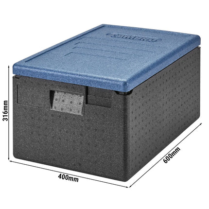 (1 piece) CAMBRO | Cam GoBox® Toploader – 600×400×316 mm – Ice‑blue lid – GN 1/1 – 4 hr temp hold