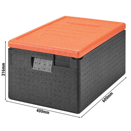 (1 piece) CAMBRO | Cam GoBox® Toploader – 600×400×316 mm – Orange lid – GN 1/1 – 4 hr temp hold