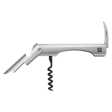 (1 piece) ZWILLING | Sommelier 3‑in‑1 Waiter’s Knife – Corkscrew, Foil Cutter, Opener – 18/10 Stainless, Matte, Ergonomic