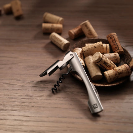 (1 piece) ZWILLING | Sommelier 3‑in‑1 Waiter’s Knife – Corkscrew, Foil Cutter, Opener – 18/10 Stainless, Matte, Ergonomic