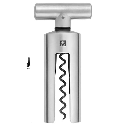 (1 piece) ZWILLING | Sommelier Corkscrew – 18/10 Stainless Steel, Matt, 190 mm, Non‑Stick Spindle, Ergonomic