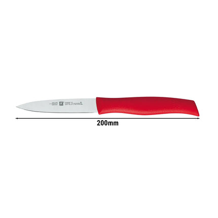 (1 piece) ZWILLING | Twin Grip Paring & Garnishing Knife – Red Handle – 90 mm Blade