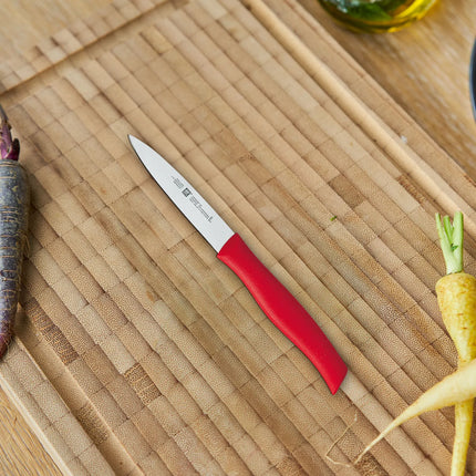 (1 piece) ZWILLING | Twin Grip Paring & Garnishing Knife – Red Handle – 90 mm Blade
