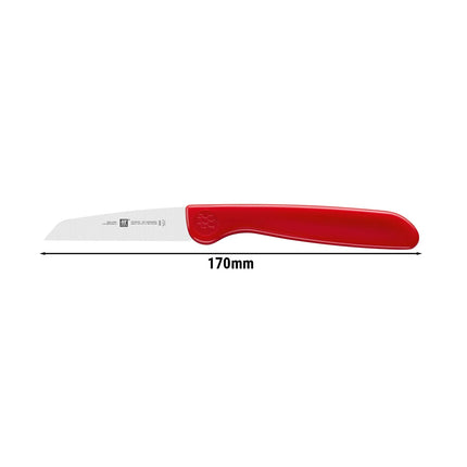 (1 piece) ZWILLING | Twin Grip Vegetable Knife – Red Handle – 70 mm Blade