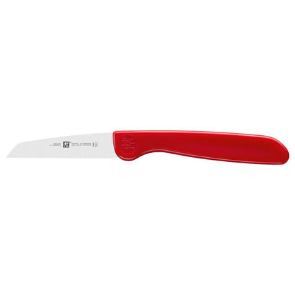 (1 piece) ZWILLING | Twin Grip Vegetable Knife – Red Handle – 70 mm Blade