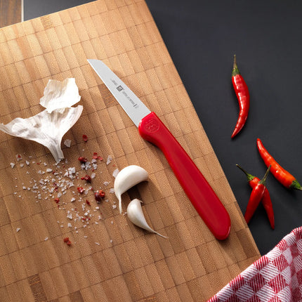 (1 piece) ZWILLING | Twin Grip Vegetable Knife – Red Handle – 70 mm Blade