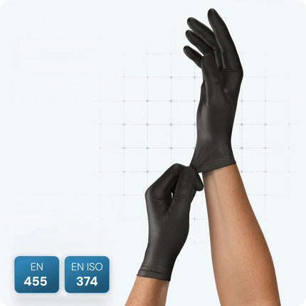 (10 pieces) ARNOWA | Disposable latex gloves - 100 pieces - Size L - Black