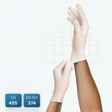 (10 pieces) ARNOWA | Disposable latex gloves - 100 pieces - Size S - Natural