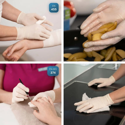 (10 pieces) ARNOWA | Disposable latex gloves - 100 pieces - size XL- Natural
