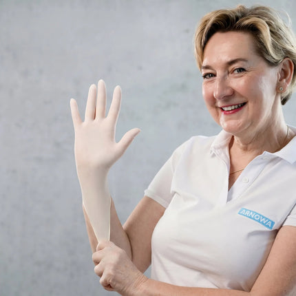 (10 pieces) ARNOWA | Disposable latex gloves - 100 pieces - size XL- Natural