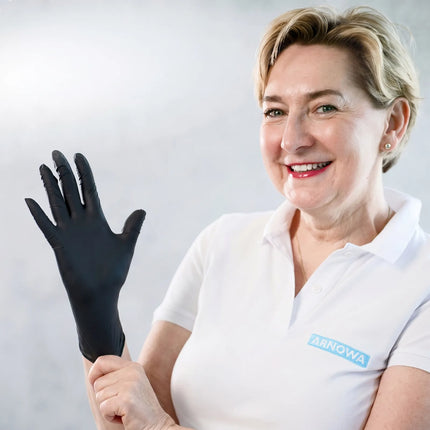 (10 pieces) ARNOWA | Disposable nitrile gloves - 100 pieces - Size S - Black