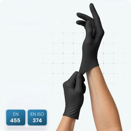(10 pieces) ARNOWA | Disposable nitrile gloves - 100 pieces- Size XL - Black