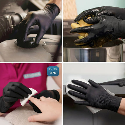 (10 pieces) ARNOWA | Disposable nitrile gloves - 90 pieces - Size XXL - Black