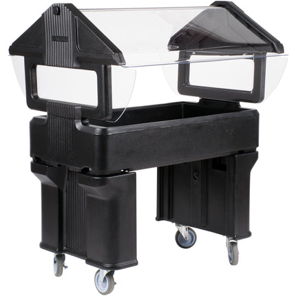 Quầy salad di động Carlisle 660503 đen 1,2 m "Six Star" chân hở di động quầy thức ăn/salad