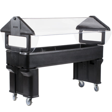 Quầy salad di động đế hở màu đen Carlisle Six Star 660603 1,8 m