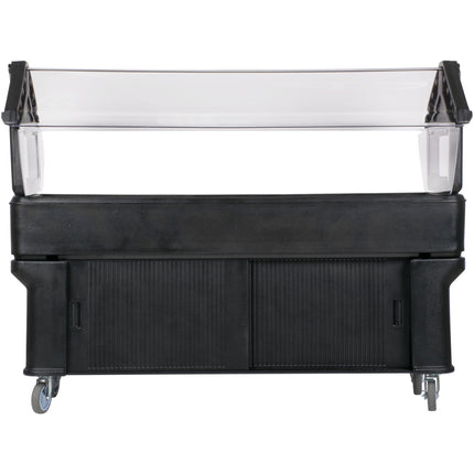 Quầy salad di động Carlisle 661103 "Six Star" đen 1,8 m có đế chứa đồ