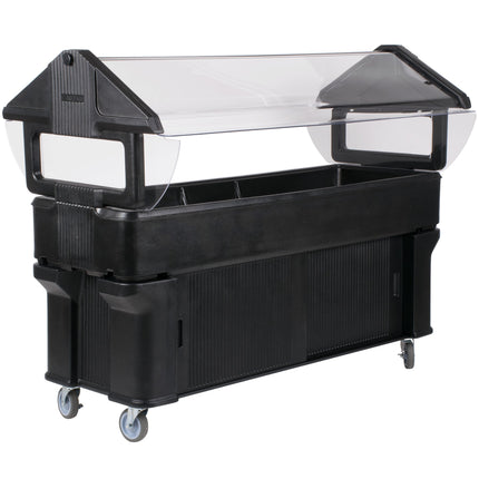 Quầy salad di động Carlisle 661103 "Six Star" đen 1,8 m có đế chứa đồ